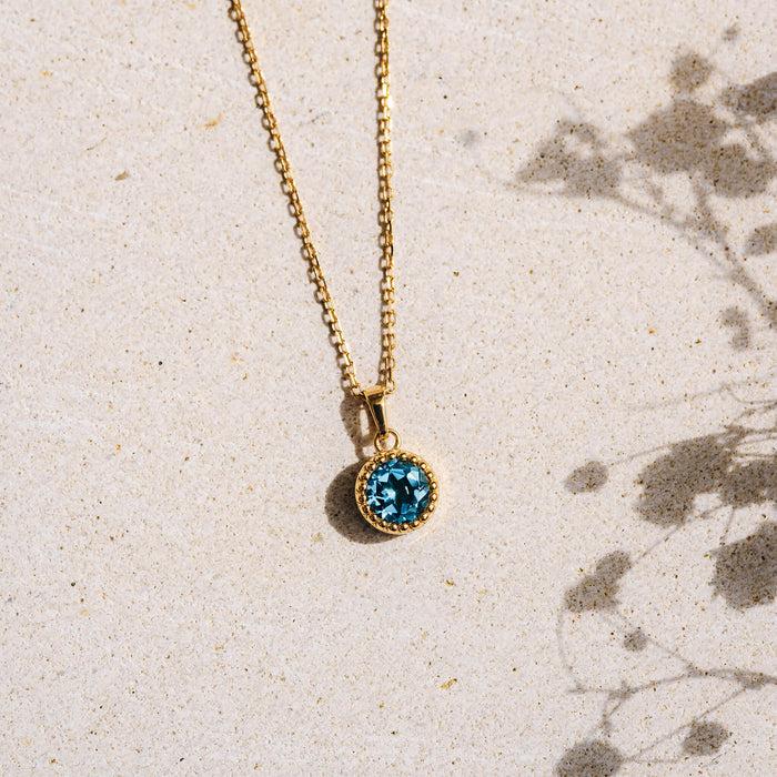 Gold Vermeil, Swiss Blue Topaz