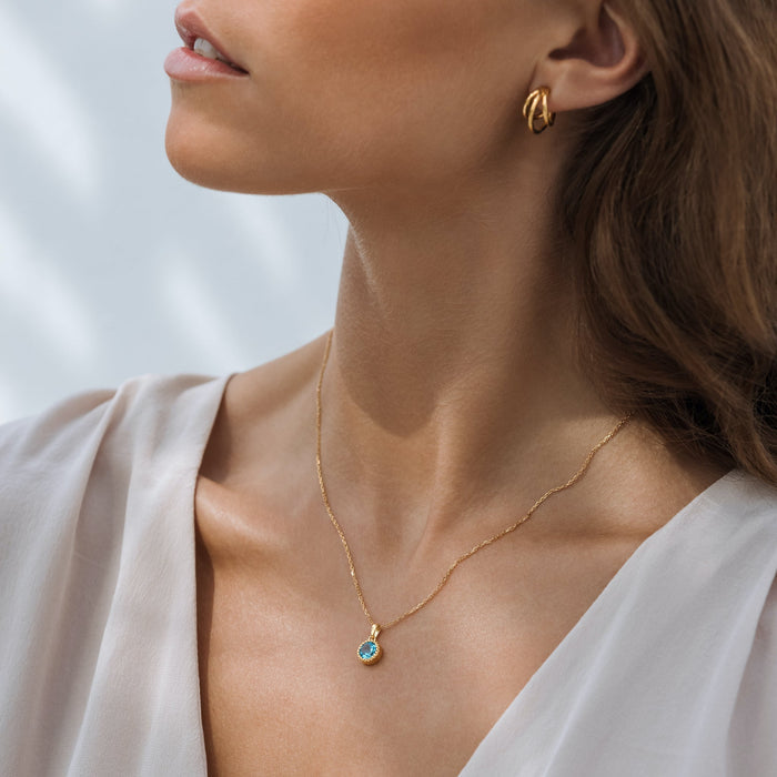 Gold Vermeil, Swiss Blue Topaz