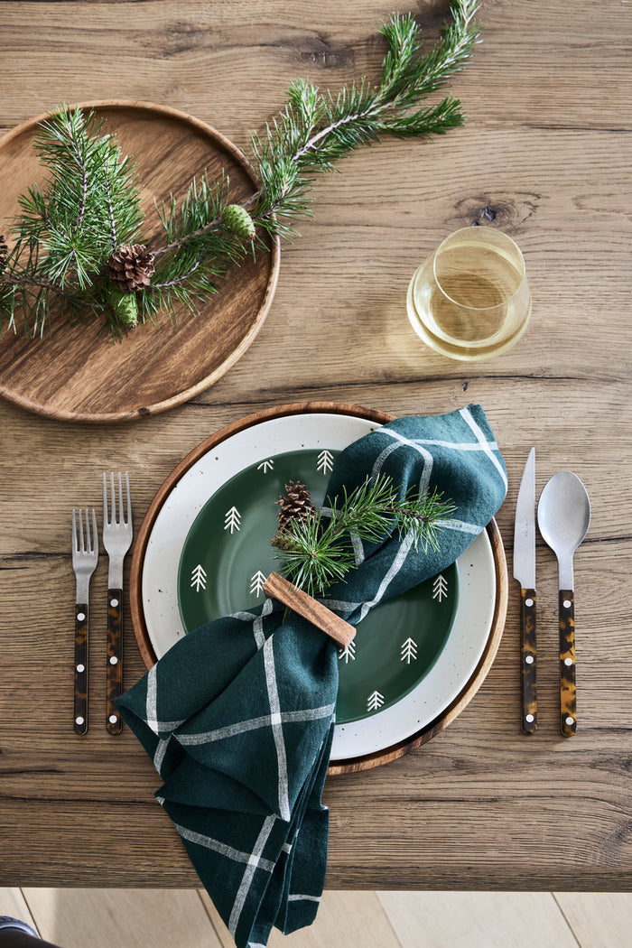 Marin Green Windowpane EUROPEAN FLAX?-Certified Linen Napkin