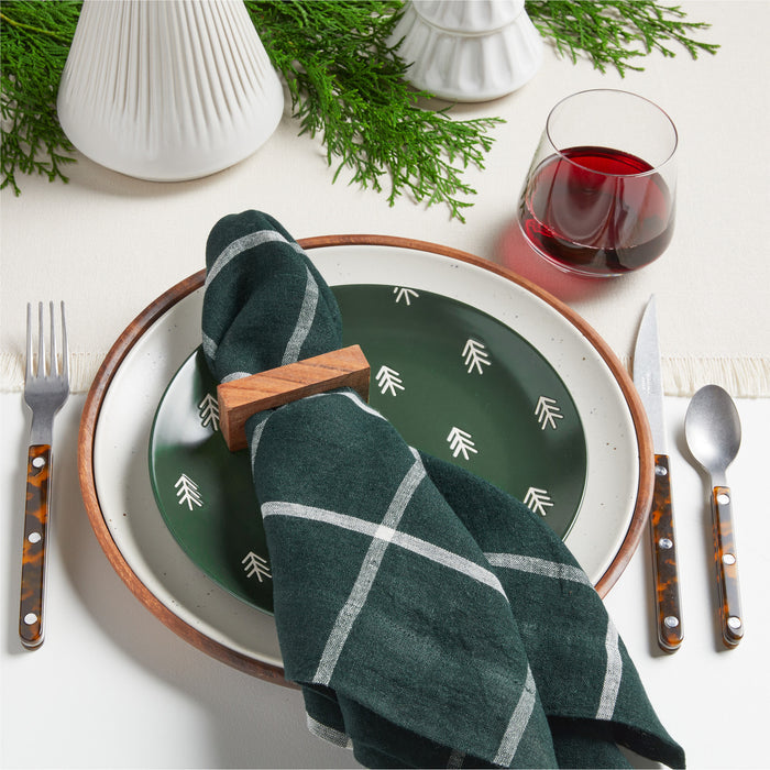 Marin Green Windowpane EUROPEAN FLAX?-Certified Linen Napkin