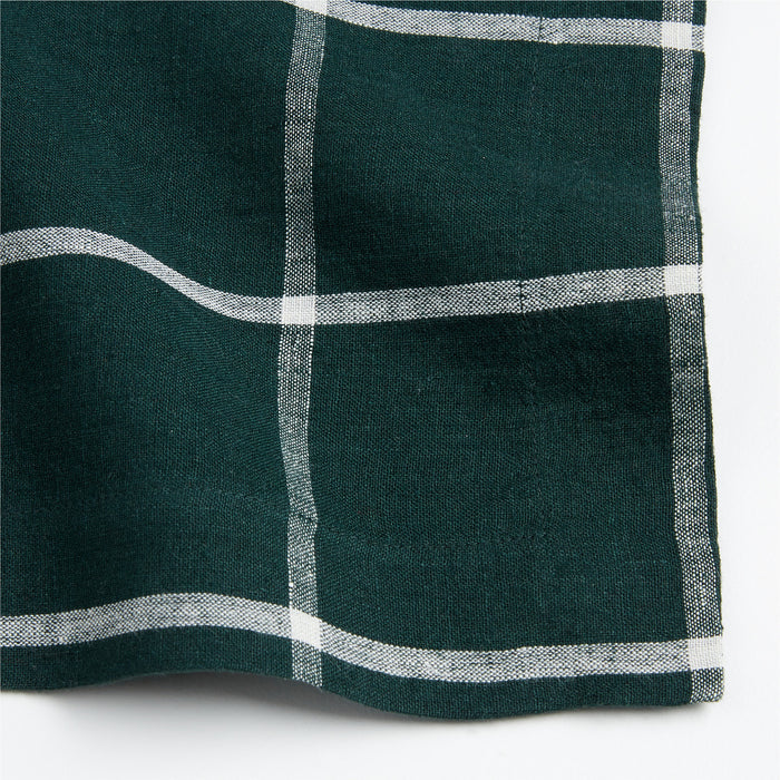 Marin Green Windowpane EUROPEAN FLAX?-Certified Linen Napkin