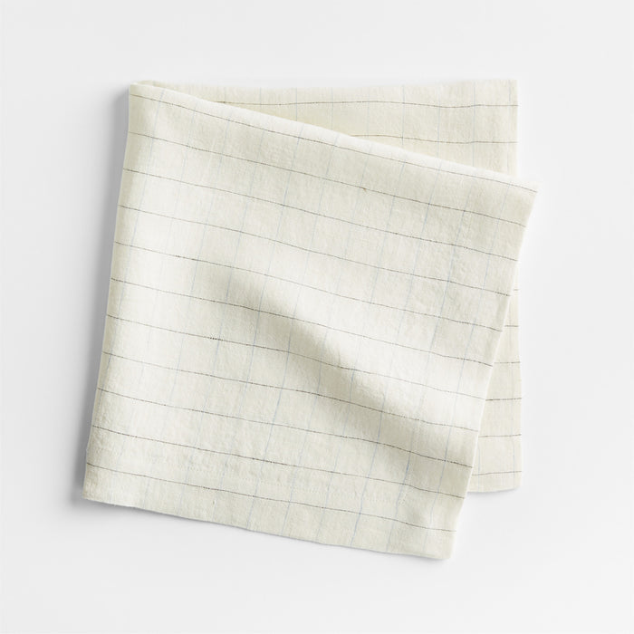 Marin Ivory EUROPEAN FLAX Ñ¢-Certified Linen Windowpane Napkin