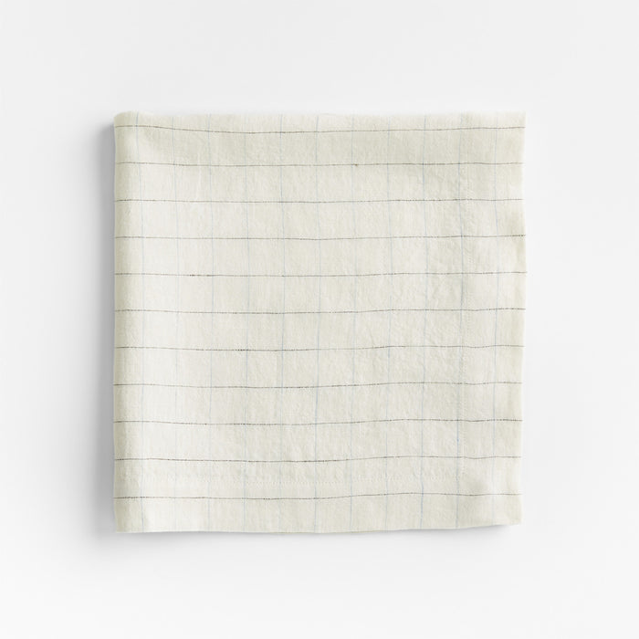 Marin Ivory EUROPEAN FLAX Ñ¢-Certified Linen Windowpane Napkin