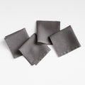 Marin Storm Grey European Flax ®-Certified Linen Cocktail Napkins, Set of 4