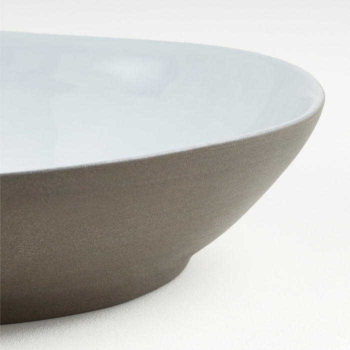 Marin White Recycled Stoneware Low Bowl