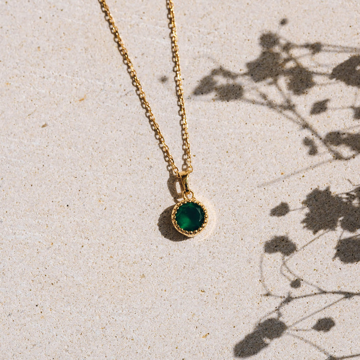 Gold Vermeil, Green Agate