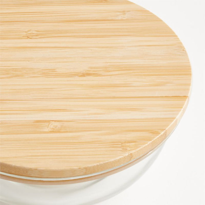 Medium Glass Mixing Bowl with Bamboo Lid