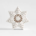 Medium LED White Holiday Ceramic Snowflake 7"