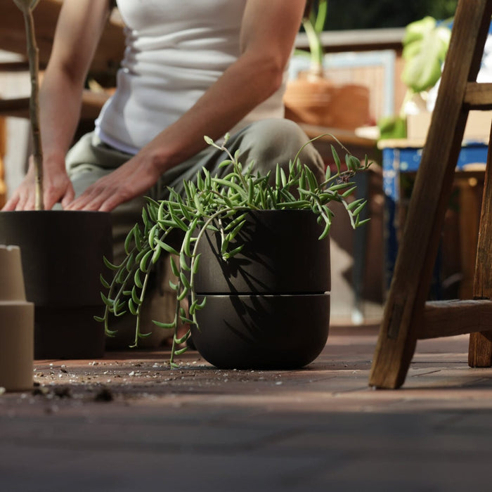 Medium planter planters by Fable Home, shown in a medium/granitegray finish. – #medium/granitegray