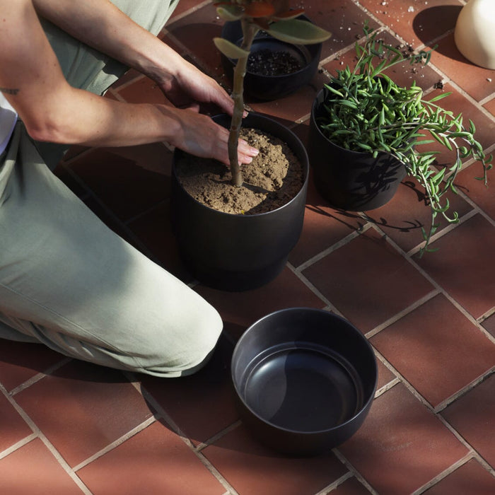 Medium planter planters by Fable Home, shown in a medium/granitegray finish. – #medium/granitegray