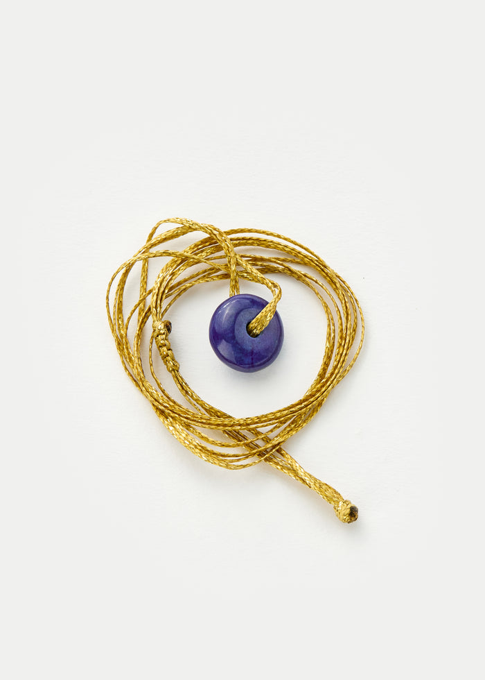 Meena PSTM Afghanistan Lapis Bead Necklace on Cord