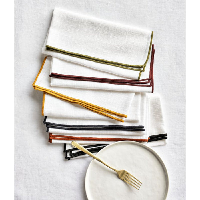 Merrow Stitch Olive Green Organic Cotton Napkin
