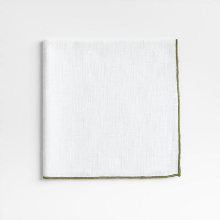 Merrow Stitch Olive Green Organic Cotton Napkin