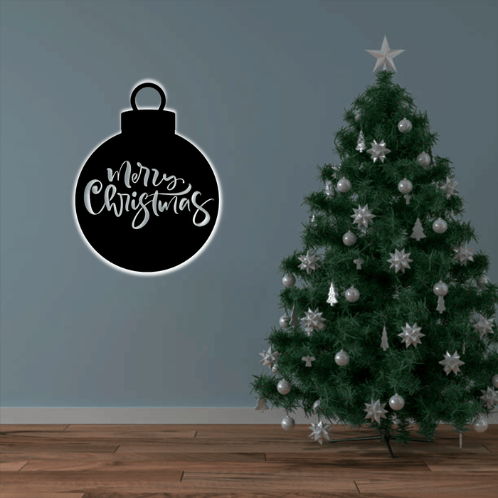Merry Christmas Ornament - Metal Wall Art