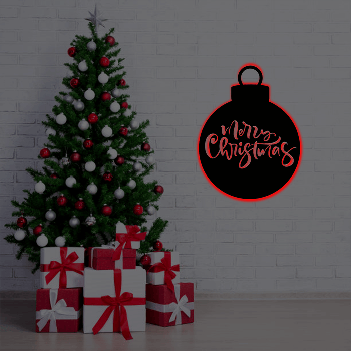 Merry Christmas Ornament - Metal Wall Art