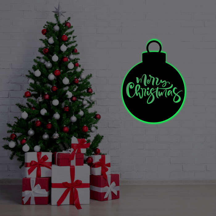 Merry Christmas Ornament - Metal Wall Art