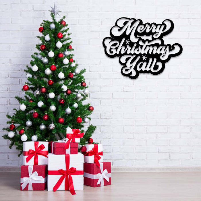 Merry Christmas Y'all - Metal Wall Art - MetalPlex