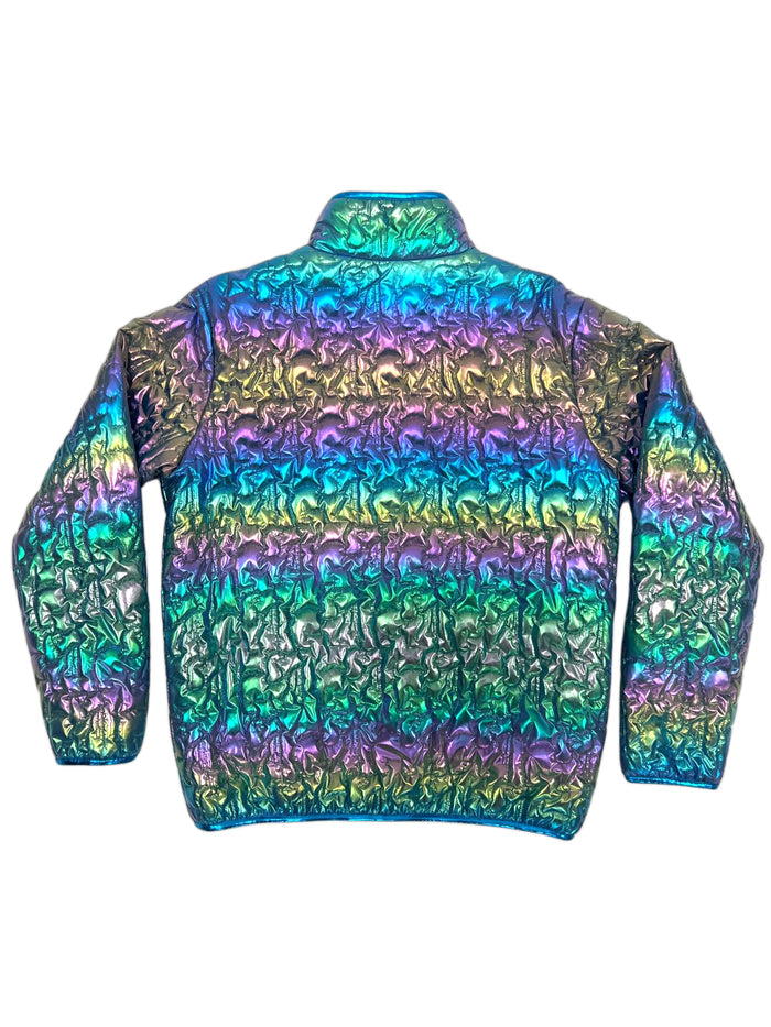 METALLIC QUILTED JACKET, IRIDESCENT SUPER SALE PUPPIE LOVE