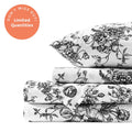 Midnight Black Floral Toile Sheet Set