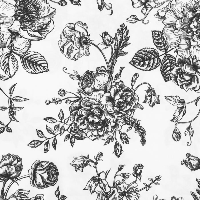 Midnight Black Floral Toile Sheet Set