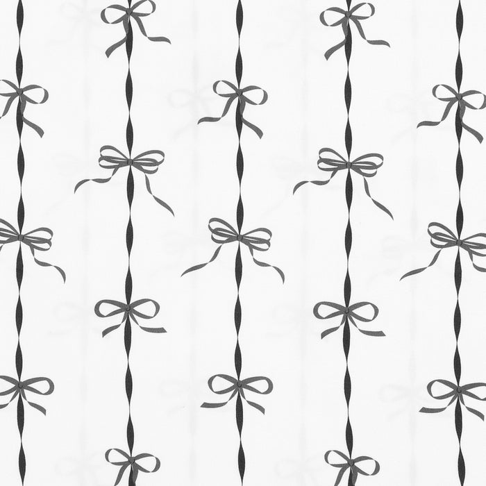 Midnight Black Ribbons and Bows Sheet Set