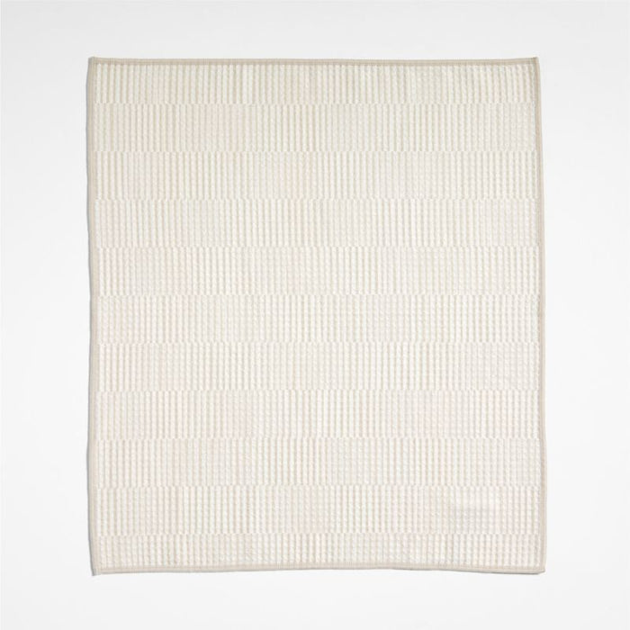 Modern Check Alabaster Beige Recycled Dish Towel, Set of 2