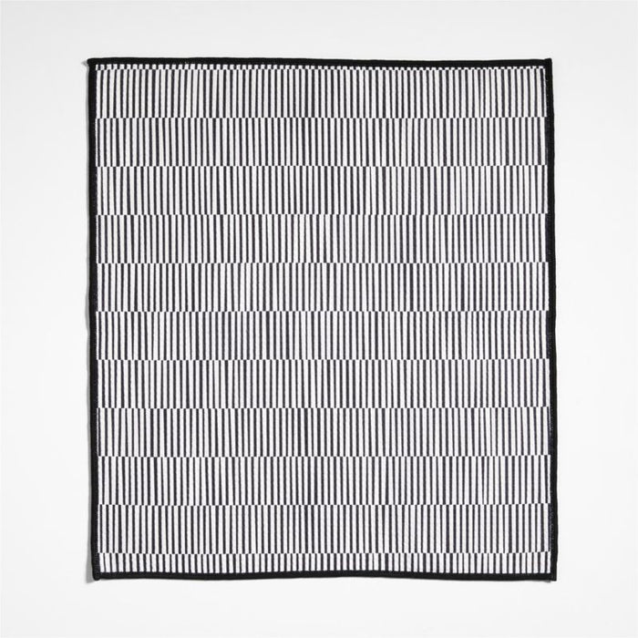 Modern Check Black Recycled Dish Towel, Set of 2