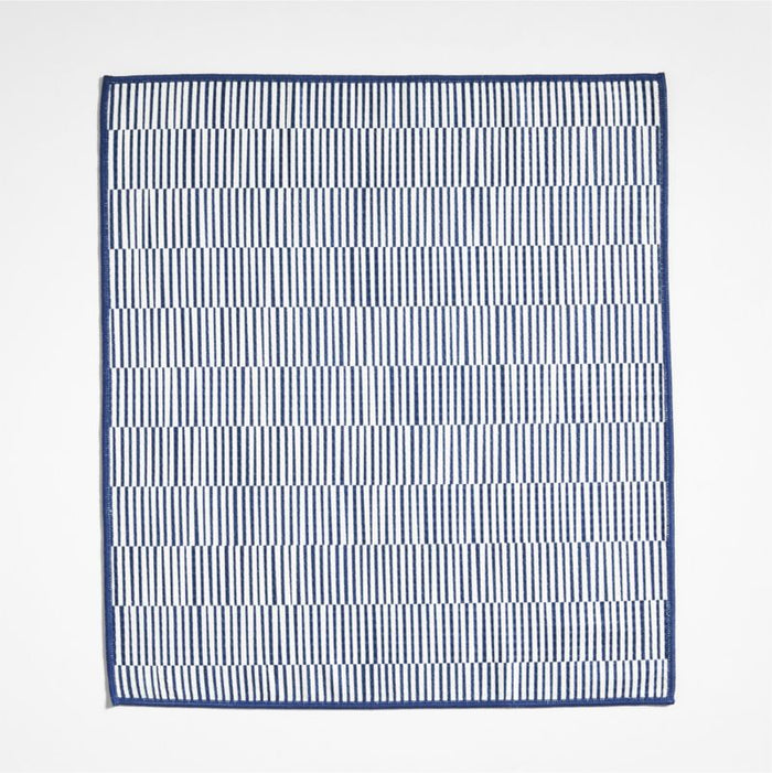 Modern Check Indigo Recycled Dish Towel, Set of 2