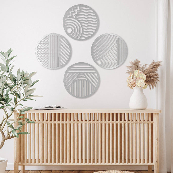 Modern Circles (4 Piece Set) - Metal Wall Art - MetalPlex