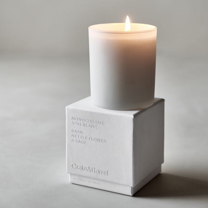Monochrome No. 01 Blanc 3-Wick Scented Candle - Basil, Nettle Flower and Sage