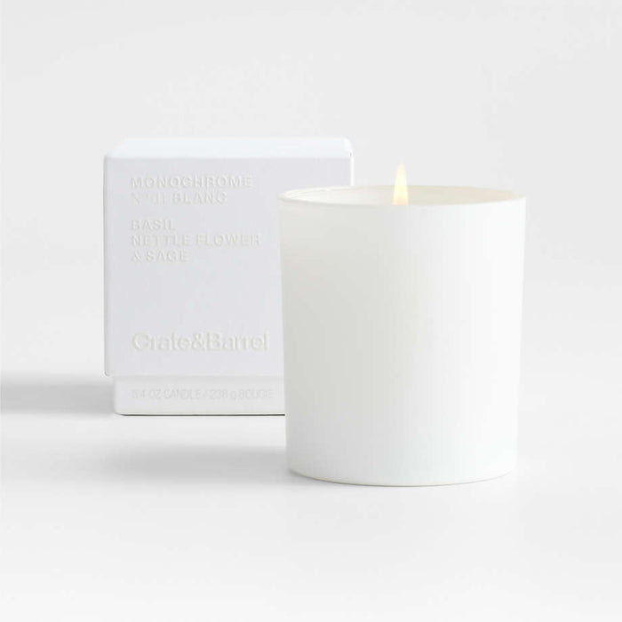 Monochrome No. 01 Blanc Scented Candle - Basil, Nettle Flower and Sage