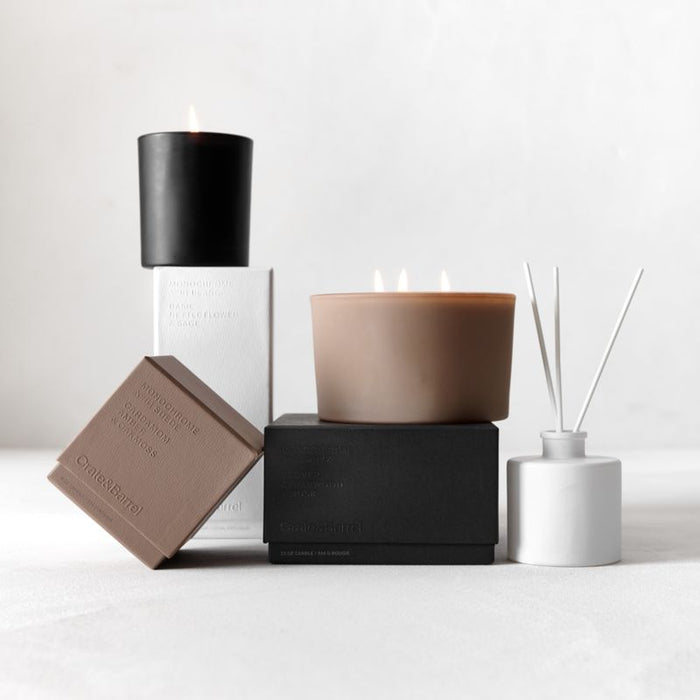 Monochrome No. 4 Suede 3-Wick Scented Candle - Cardamom, Amber and Oakmoss