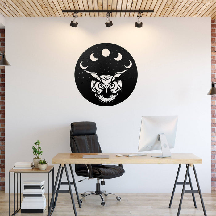 Moon Owl - Metal Wall Art - MetalPlex