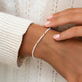 Moonstone bead bracelet with gold vermeil beads