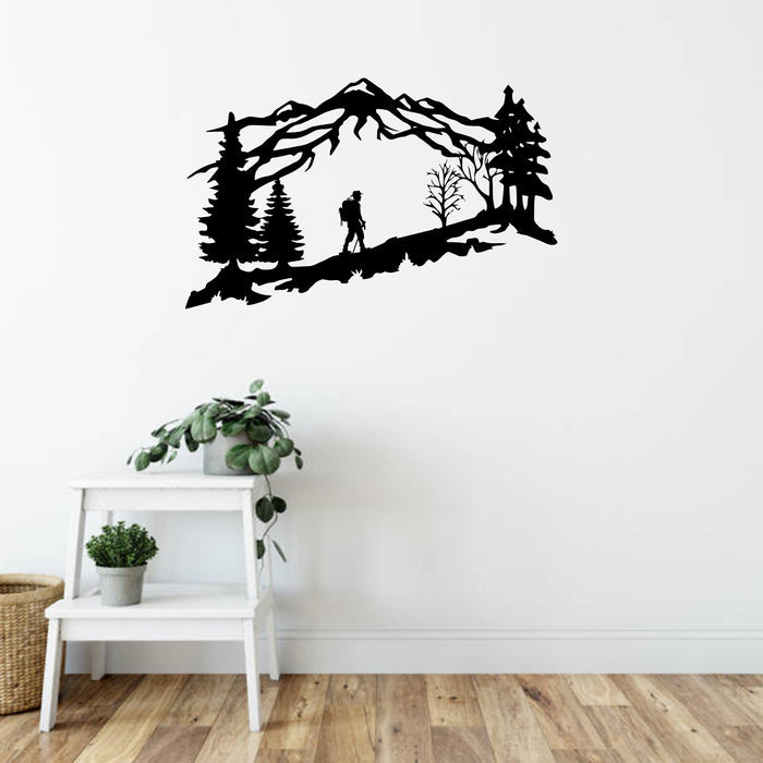 Mountain Backpacker- Metal Wall Art - MetalPlex