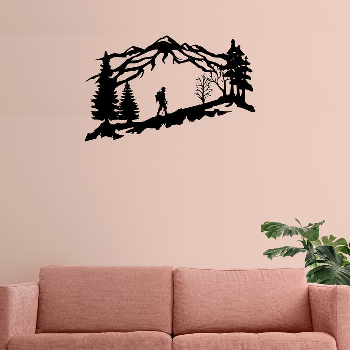 Mountain Backpacker- Metal Wall Art - MetalPlex