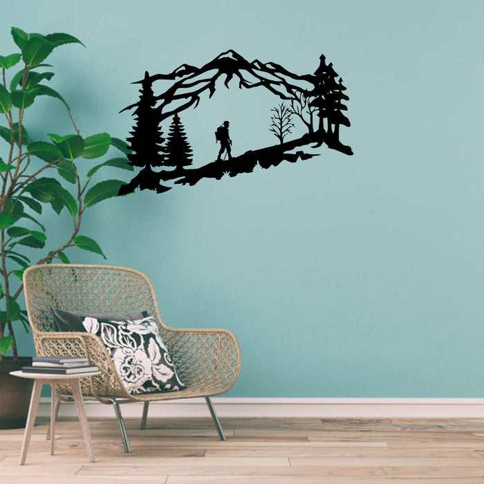 Mountain Backpacker- Metal Wall Art - MetalPlex