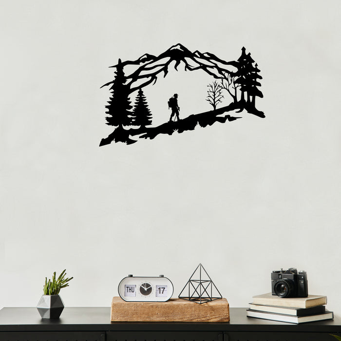 Mountain Backpacker- Metal Wall Art - MetalPlex