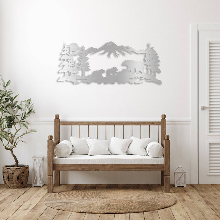 Mountain Bear Family - Metal Wall Art - MetalPlex