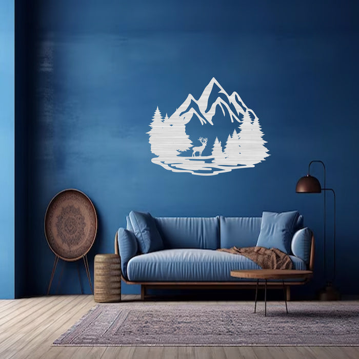 Mountain Deer - Metal Wall Art