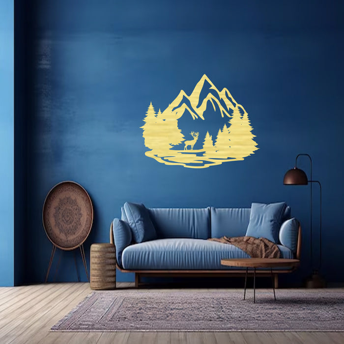Mountain Deer - Metal Wall Art