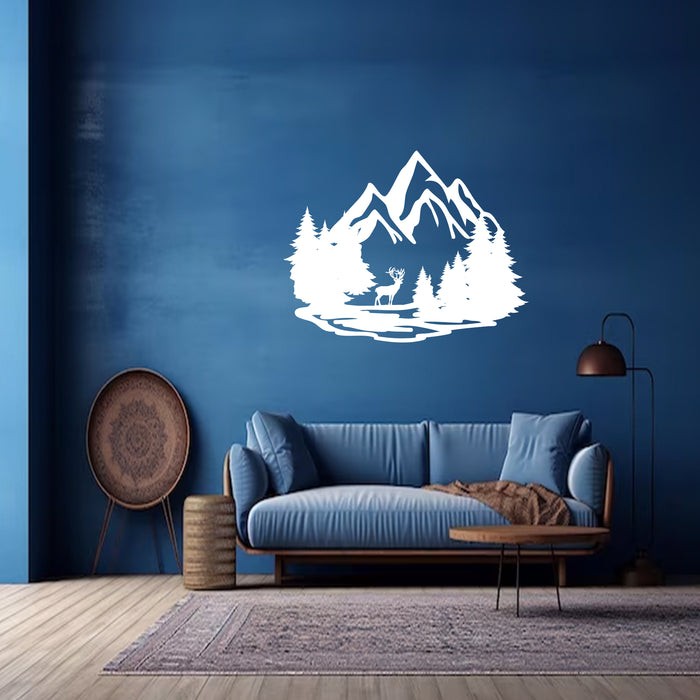 Mountain Deer - Metal Wall Art