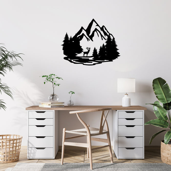 Mountain Deer - Metal Wall Art