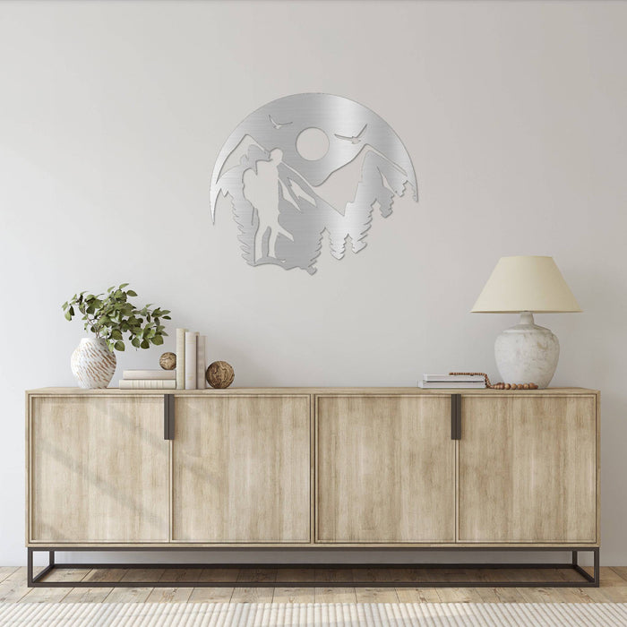Mountain Hiking - Metal Wall Art - MetalPlex