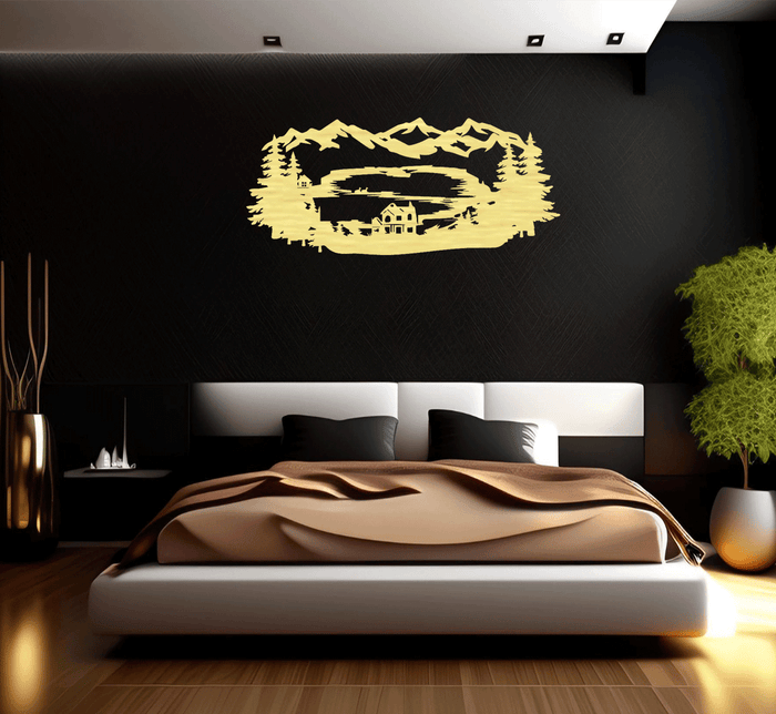 Mountain Lake View - Metal Wall Art