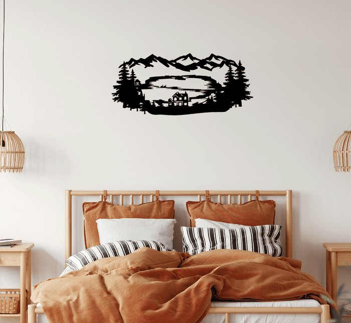 Mountain Lake View - Metal Wall Art