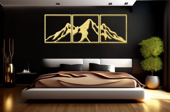 Mountain Range (3 Piece) - Metal Wall Art - MetalPlex
