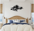 Mountain Range View - Metal Wall Art with Clock