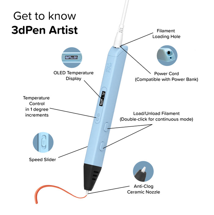 myFirst 3dPen Artist — 3D Pen with Display Screen for Kids Ages 8+