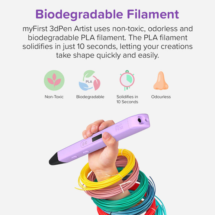 myFirst 3dPen Artist PLA Filament Refill — 6 Colors, FDA Approved